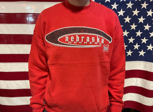 Nebraska Huskers™️ 90’s Vintage Crew Sporting Sweat by Fruit of the Loom Made in USA