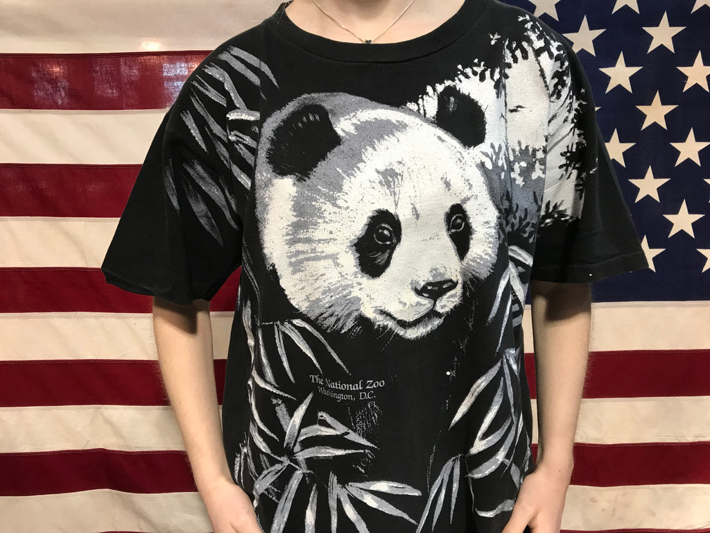 Animal Print 90’s Vintage T-shirt “ Panda “ Design Harlequin Nature Graphics Made in USA by Turner Originals