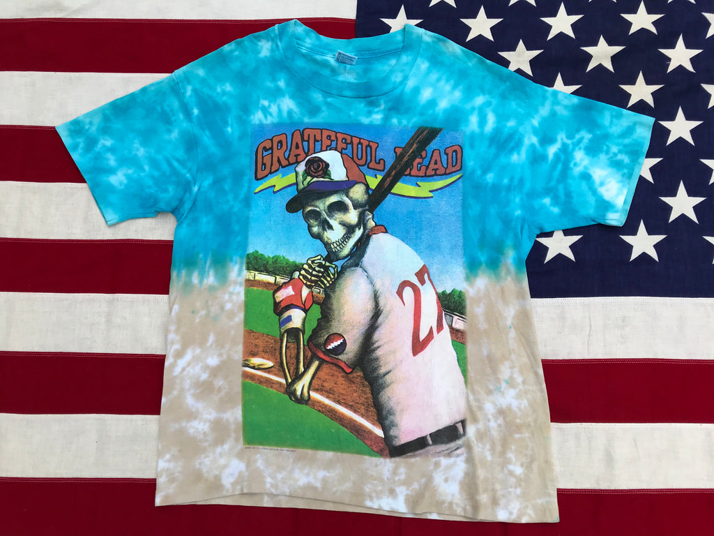 Grateful Dead  “ 1996 Skeleton Baseball GD Player “ Original Vintage Rock Tie Dye T-Shirt by Anvil Made in USA