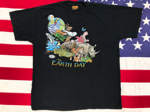 Animal Print 90’s Vintage T-shirt “ Earth Day “ Artist - M. Eckler©️’92 Made in USA by Woolrich Classic