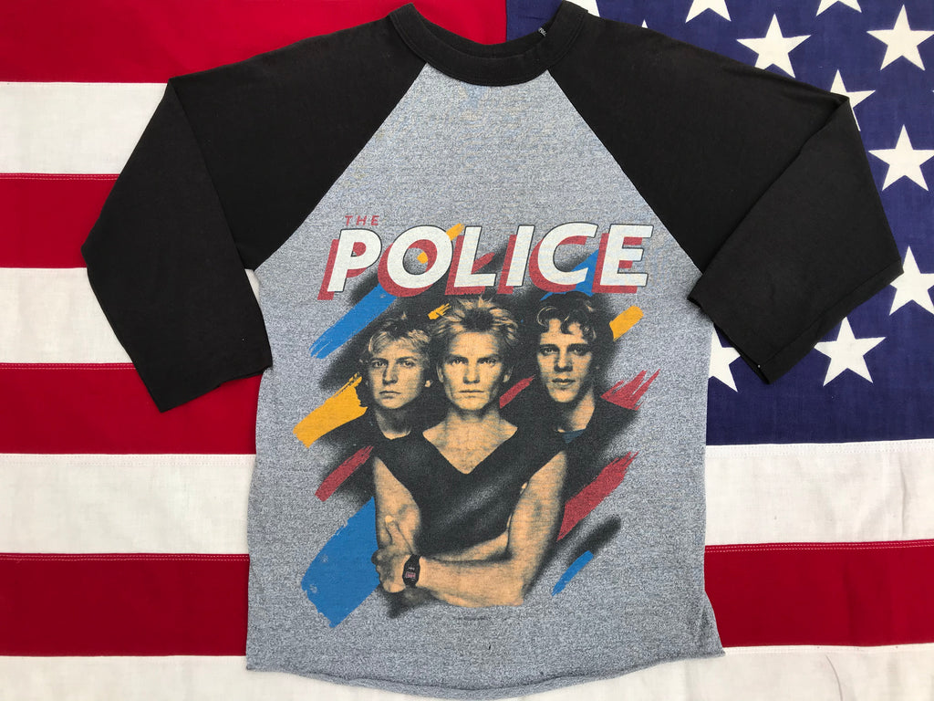 The Police Synchronicity Nth America 1983 - 1984 Tour Original Vintage Rock T-Shirt Raglan Sleeve