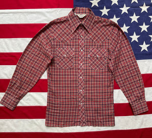 LEVI’S Vintage©️1978 BIG E Mens Western Shirt Red-Navy Check with Pearl Snaps by Levi’s Sportswear®️