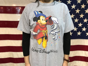Mickey Mouse 25 Years Walt Disney World 90's Vintage Crew T-Shirt