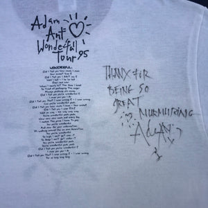 Adam Ant RARE Autographed “ Wonderful Tour 95 “ Original Vintage Rock T-Shirt by Soffe Shirts Made in USA