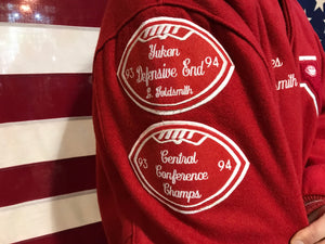 College Football De-Long Wool Bomber 90’s Vintage Mens Sporting Jacket