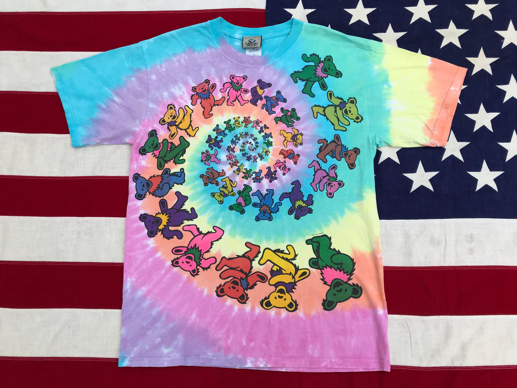 Grateful Dead “ Spiral Bears 1995 “ Original Vintage Rock Tie Dye T-Shirt by Liquid Blue USA