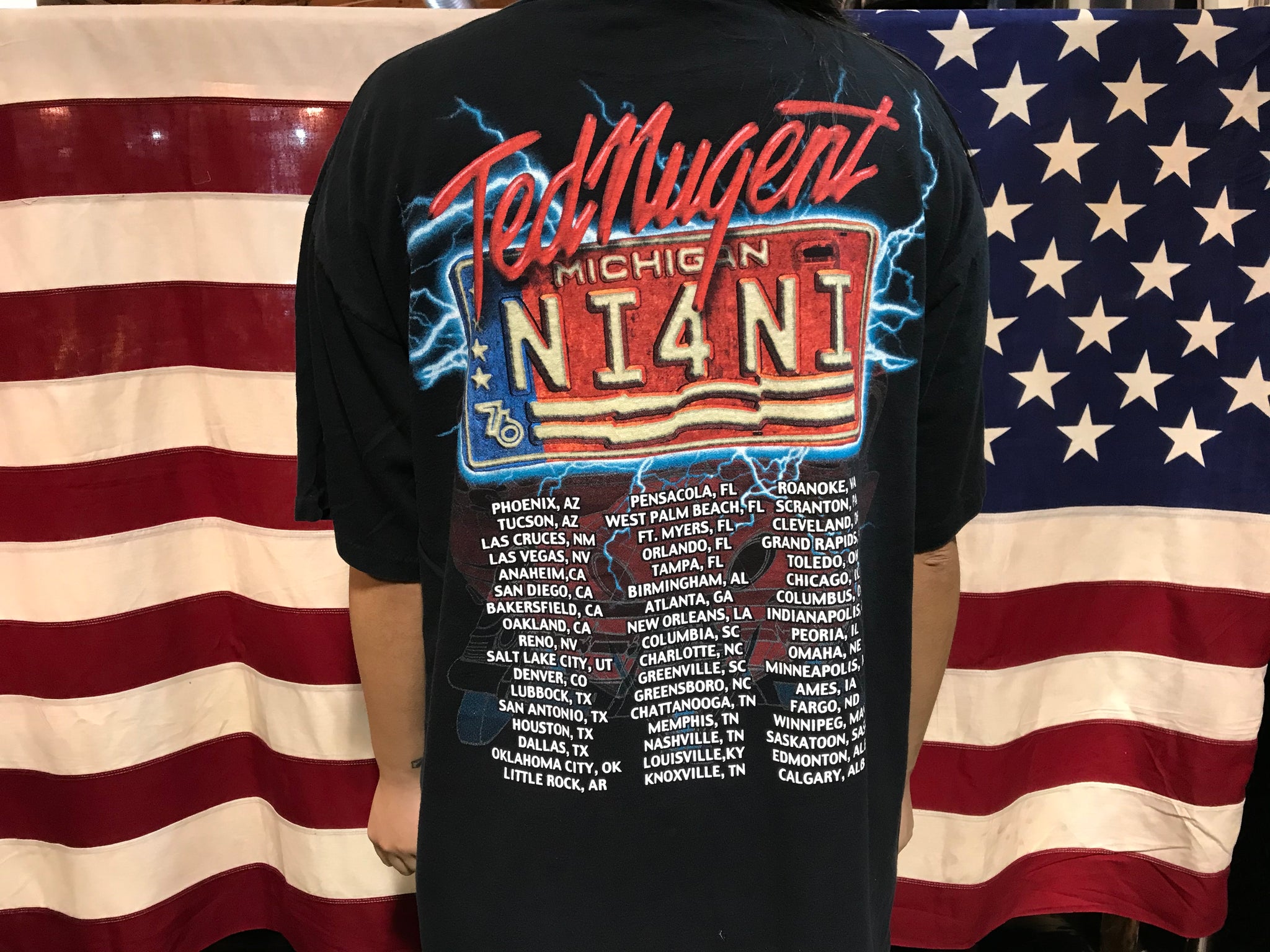 Ted Nugent 1999 Millennium Madman Tour Original Vintage Rock T-shirt by All Sport USA