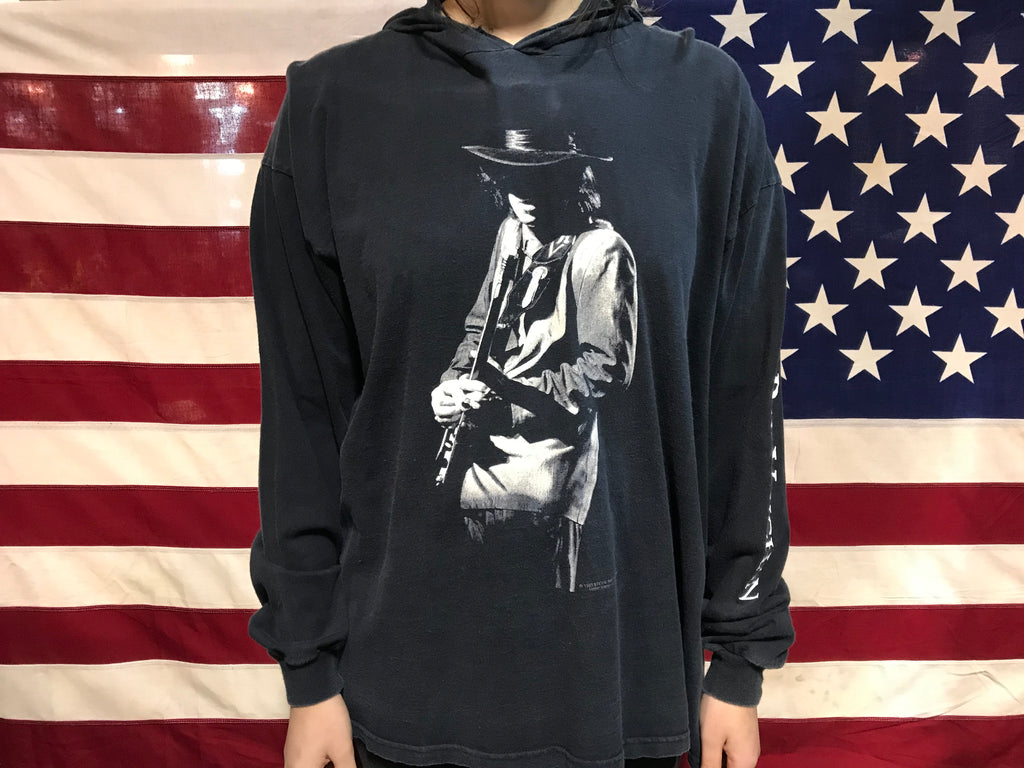 Stevie Ray Vaughan 1993 Original Vintage Rock Long sleeve Hoody T-Shirt by Brockum Made in USA