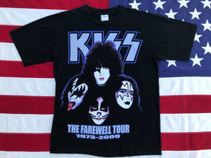 Kiss ®️The Farewell Tour 1973-2000  Original Vintage Rock T-Shirt by All Sport Made in USA