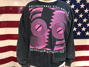 Rolling Stones Rare 1989 ™️ Steel Wheels The North American Tour Vintage Rock Sweat by Tennessee River Inc Made in USA