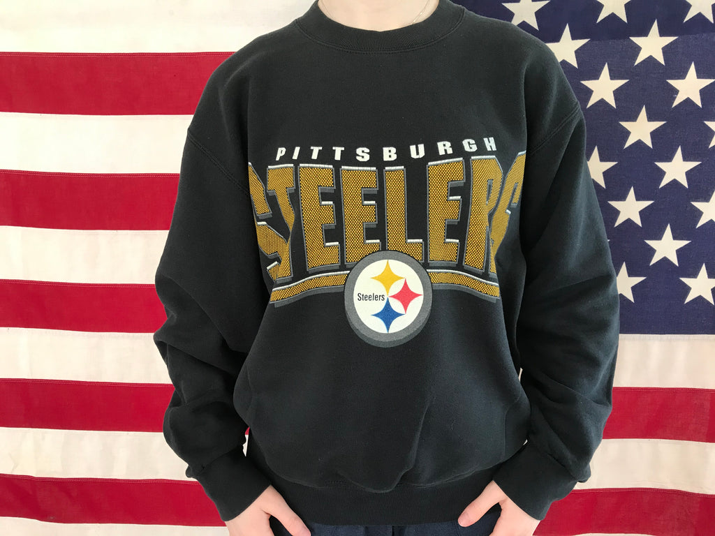 NFL Pittsburgh Steelers 90’s Vintage Crew Sporting Sweat By Pro Player Made in USA