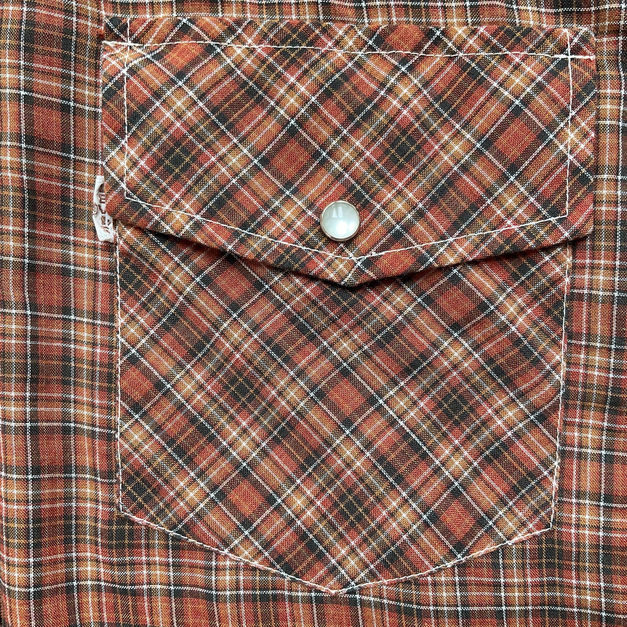 LEVI’S Vintage©️1978 BIG E Mens Western Shirt Rust-Black Check with Pearl Snaps by Levi’s Sportswear®️