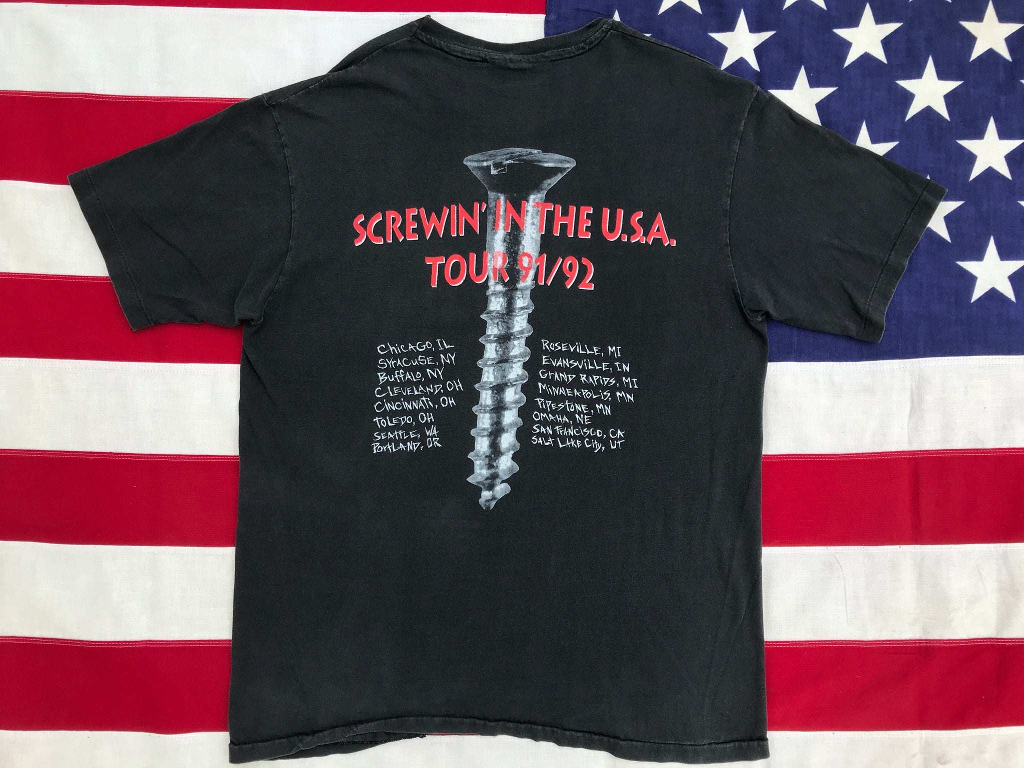 Danger Danger  “ SCREWIN’ IN THE U.S.A. TOUR 91/92 “ Original Vintage Rock T-Shirt