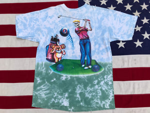 Grateful Dead Tour ‘94 - Rare - R.Stephen Sauer ‘94 “ Grateful Golfer “ Original Vintage Rock Tie Dye T-Shirt by Clay Hill Dry Goods Made In USA
