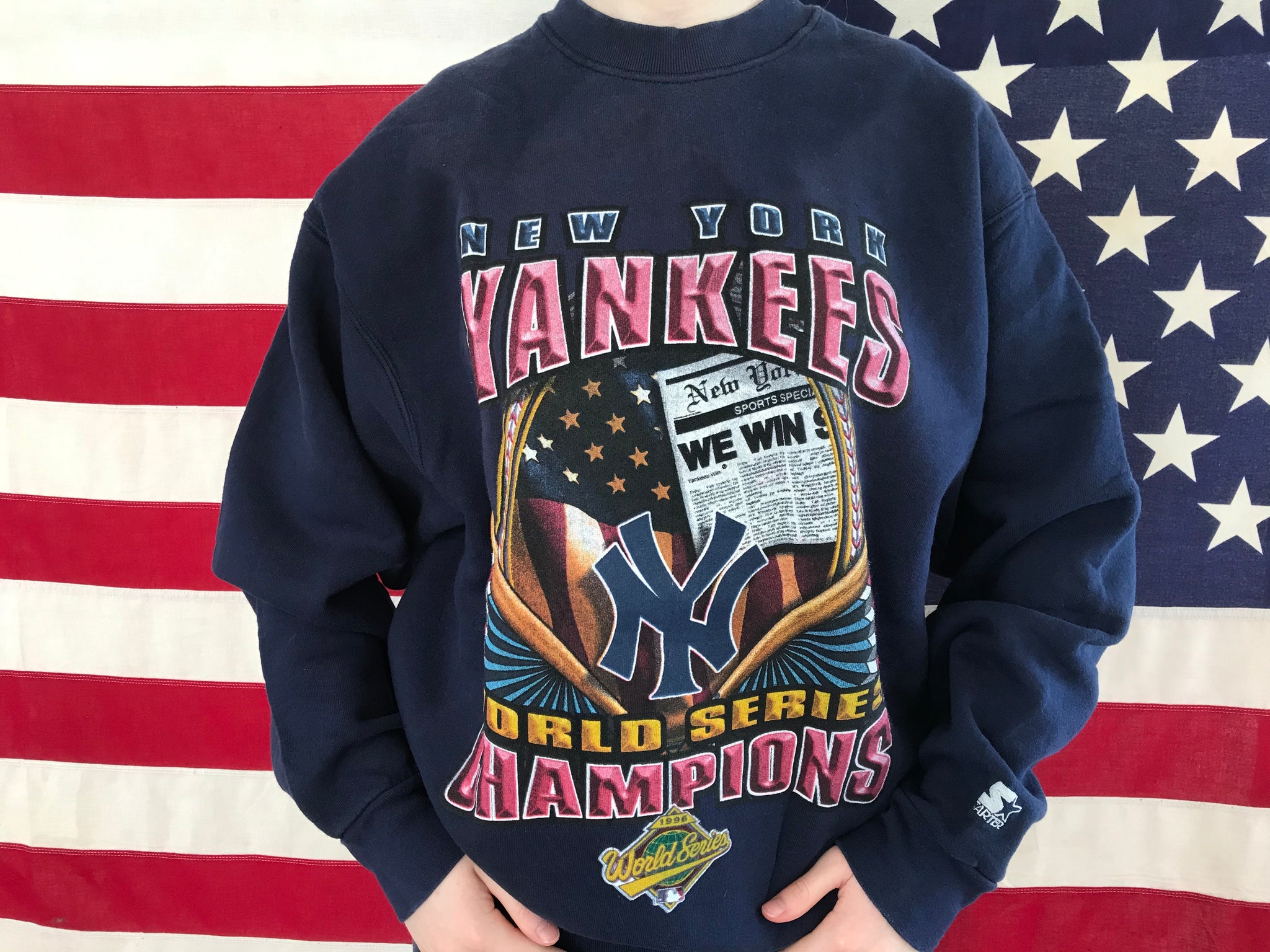 New York Yankees MLB World Series 90's Champions Vintage Crew