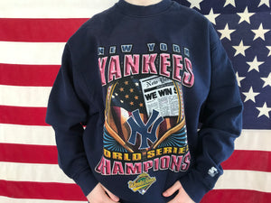 New York Yankees MLB World Series 90’s Champions Vintage Crew Sporting Sweat By Starter®️Made in USA