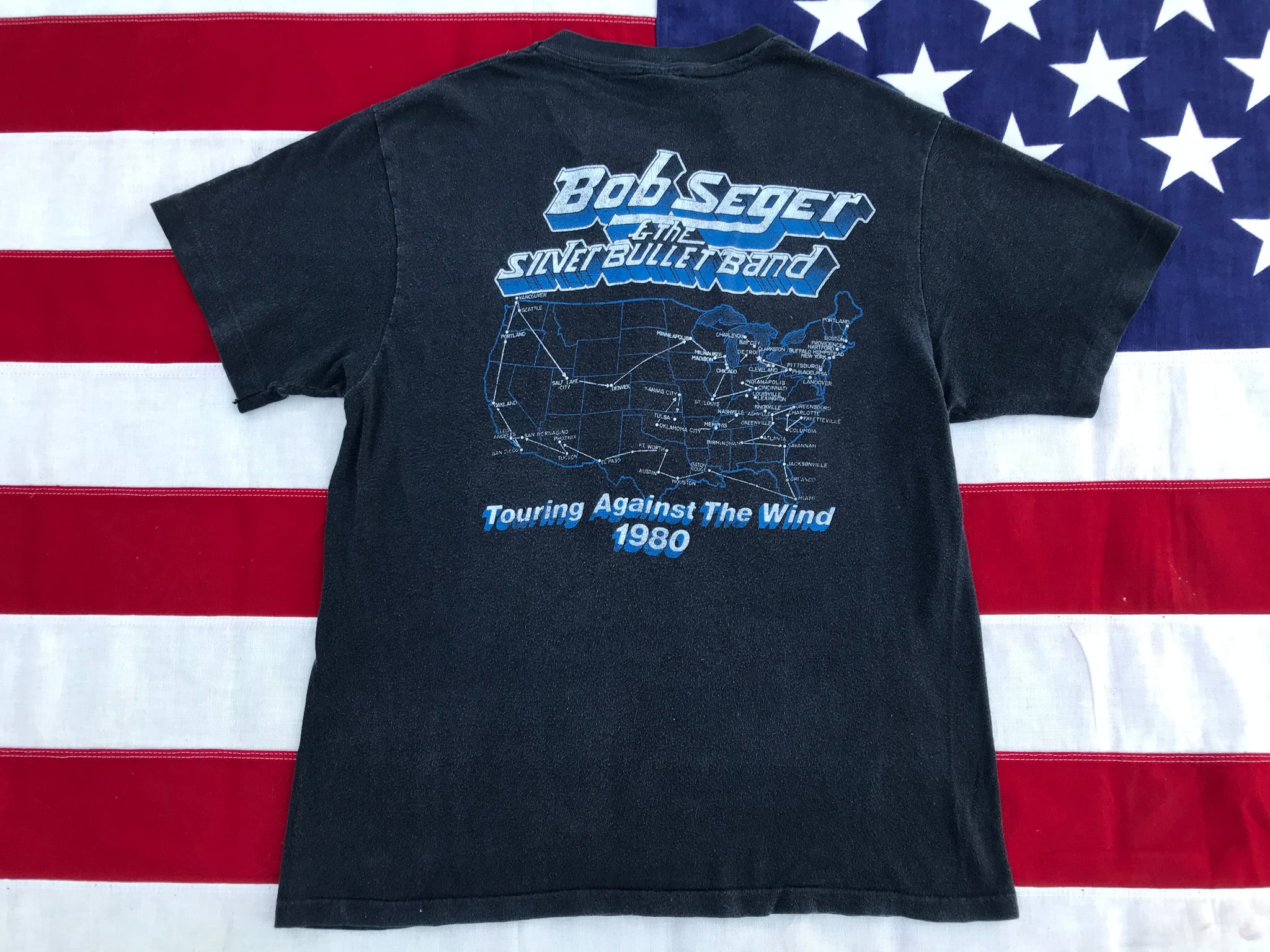 Bob Seger & The Silver Bullet Band “ Touring Against The Wind 1980 “ Original Vintage Rock T-Shirt by Hanes Made in USA