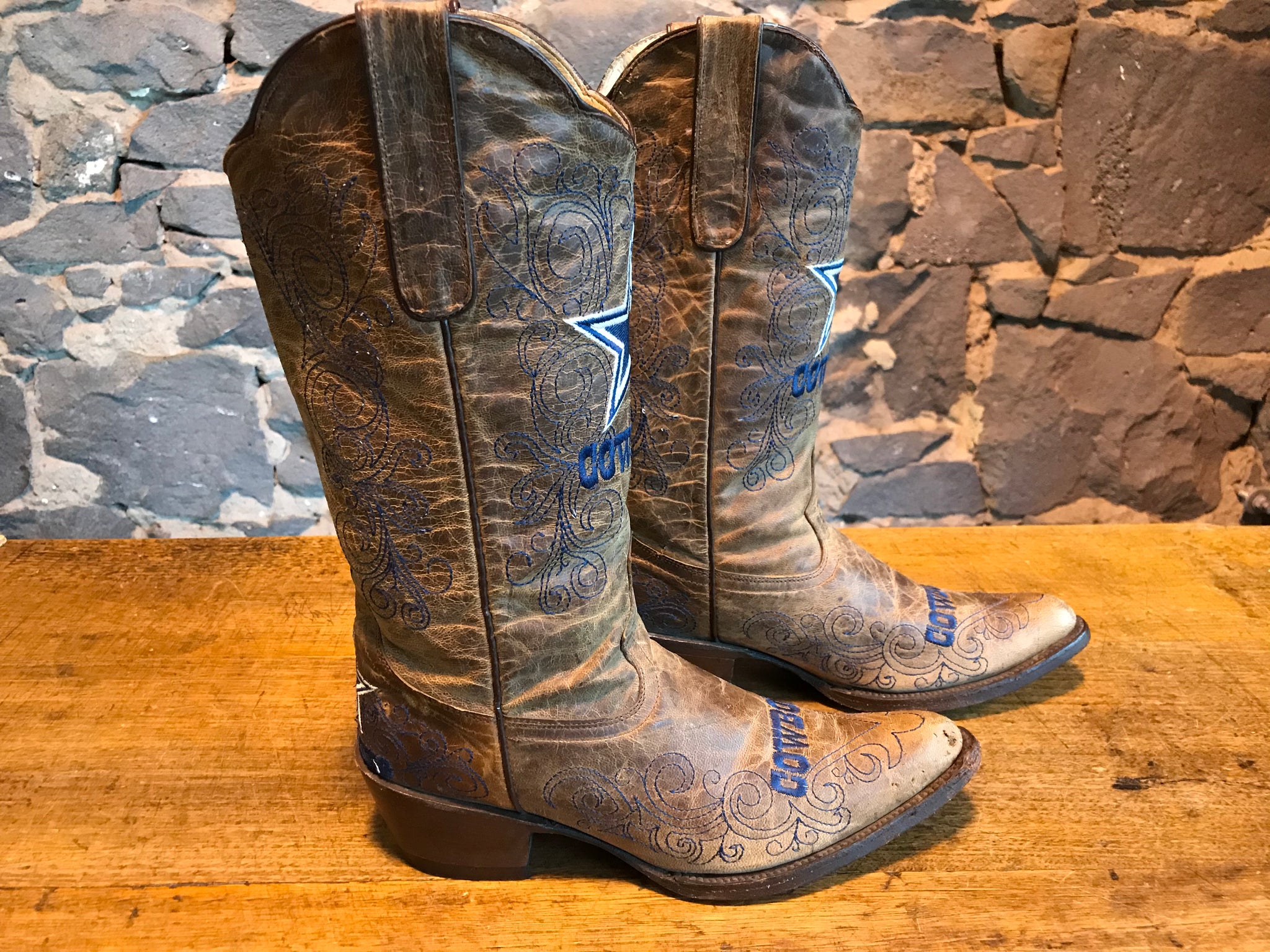 Dallas Cowboys NFL Vintage Flyover Cowboy Boot -Womens by Old Pro