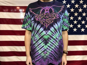 Aerosmith “ Pump “ 1990 Tour Original Vintage Rock Tie Dye T-Shirt Made in USA