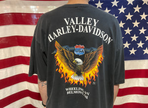 Harley Davidson RARE Vintage Mens T-Shirt - Remember September 11th, 2001 Valley Harley Davidson Eagles