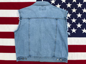 Wrangler Hero ®️ Denim Vest  90’s Vintage Stonewash Blue 4 Pocket Made in USA