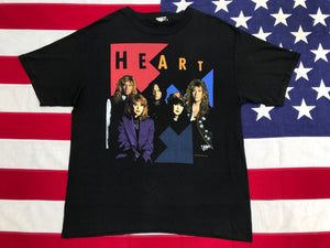 Heart 1990 “ Brigade World Tour 1990 “ Original Vintage Rock T-Shirt Made In USA