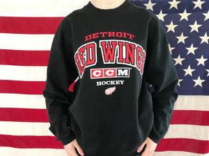 Detroit Red Wings NHL Ice Hockey Vintage Crew Sporting Sweat by CCM Made in Canada