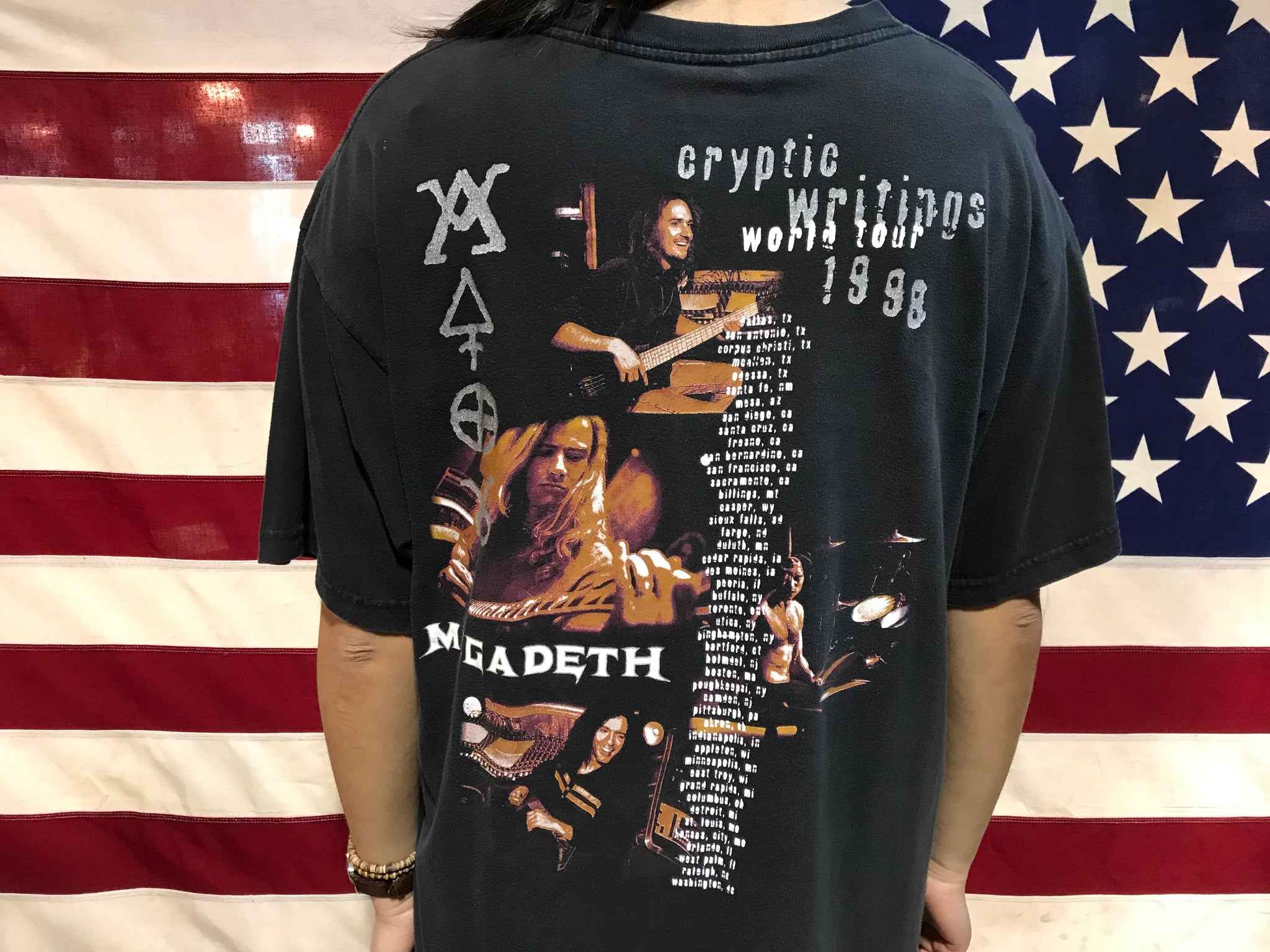 Megadeth Cryptic Writings World Tour 1998 Original Vintage Rock T-Shirt Made in USA