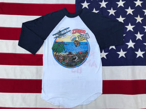 Men At Work  “ Cargo North American Tour ‘83 “ Original Vintage Rock Raglan Sleeve T-Shirt By Tee Jays Made in USA
