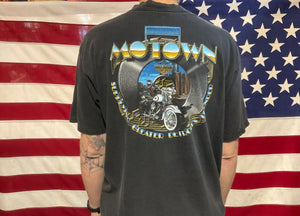 Harley Davidson Vintage Mens T-Shirt Print Year ©️1998 H-D Motown Detroit Made in  USA