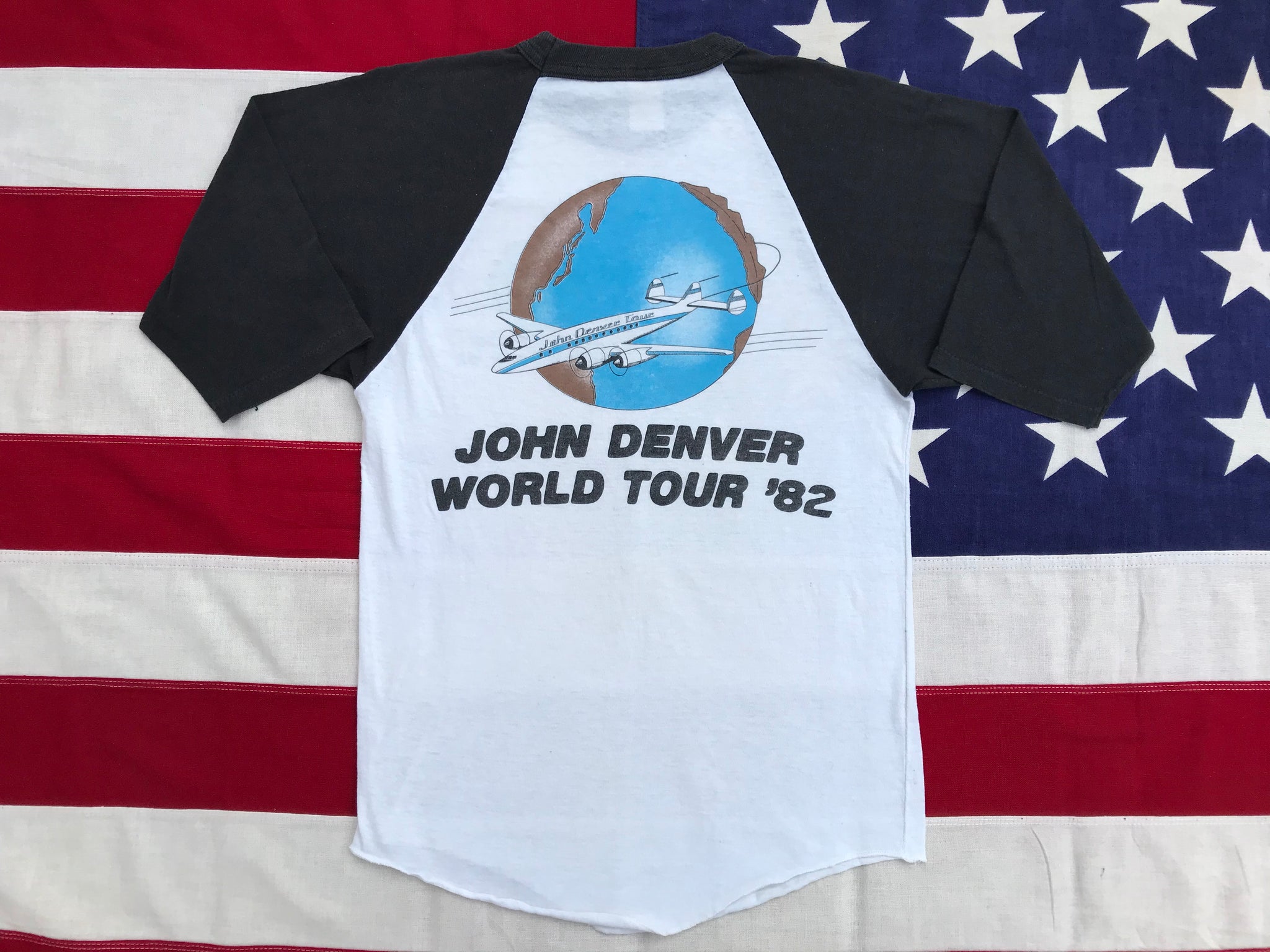 John Denver “ World Tour '82 “ Original Vintage Rock T-Shirt By Badger –  American Vintage Clothing Co.
