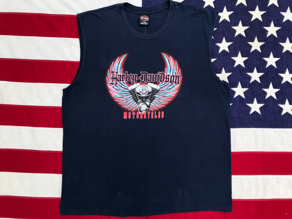 Harley Davidson Vintage 2000’s  Mens Tank Navy 2XL