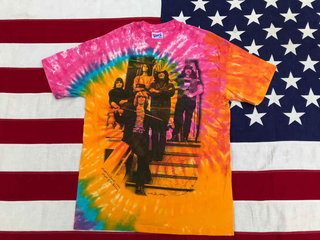 Grateful Dead - 1995 Gene Anthony Rare “ Steps Of 710 Ashbury “ Original Vintage Rock Tie Dye T-Shirt by Hanes Beefy-T Made in USA