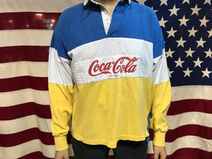 Coca-Cola Clothes Very rare Vintage 80’s Long Sleeve Rugby Polo