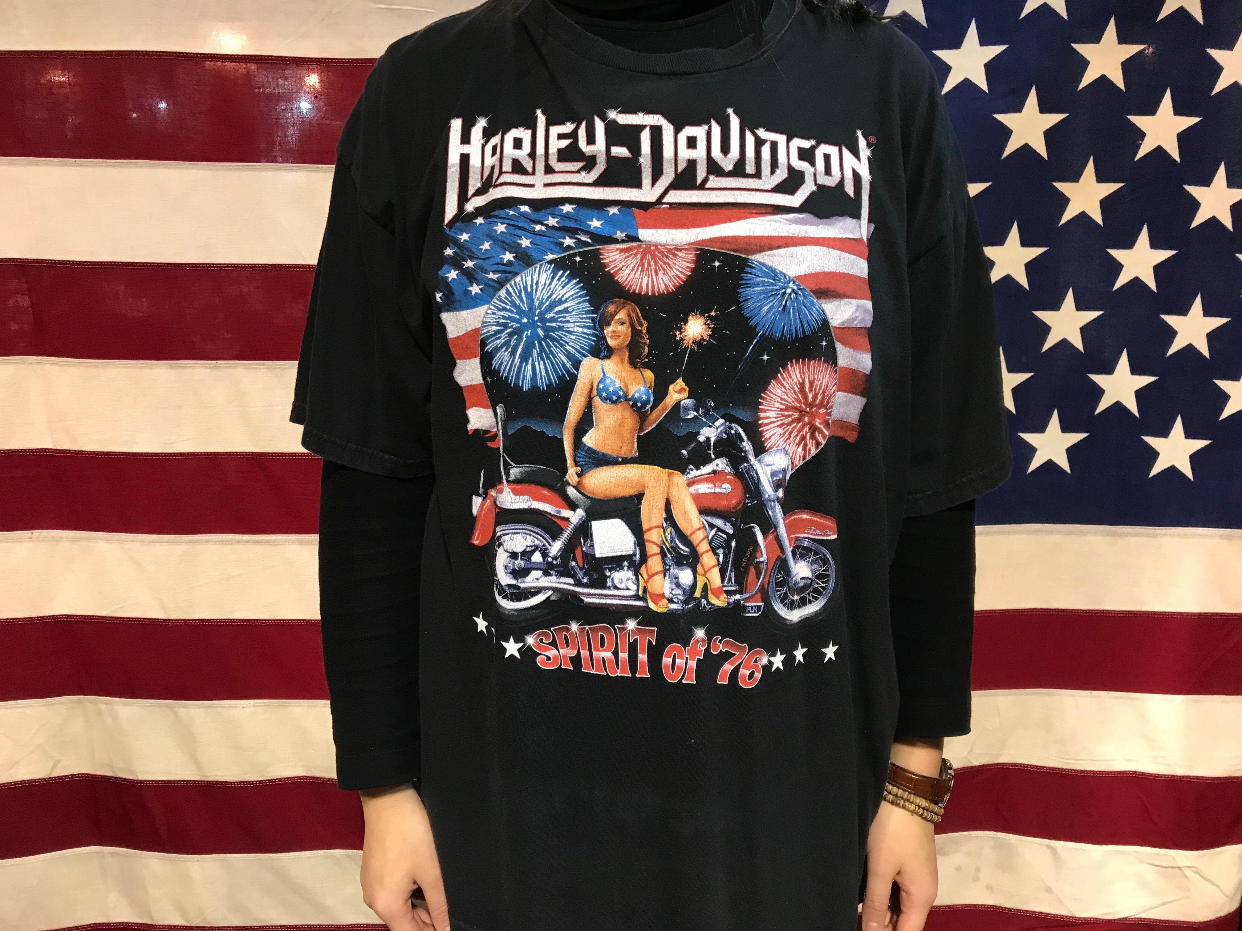 【Raucohouse】American harley-davidson printing t-shirt Vintage Harley Davidson Palm Beach FL T Shirt 1987 Holoubek