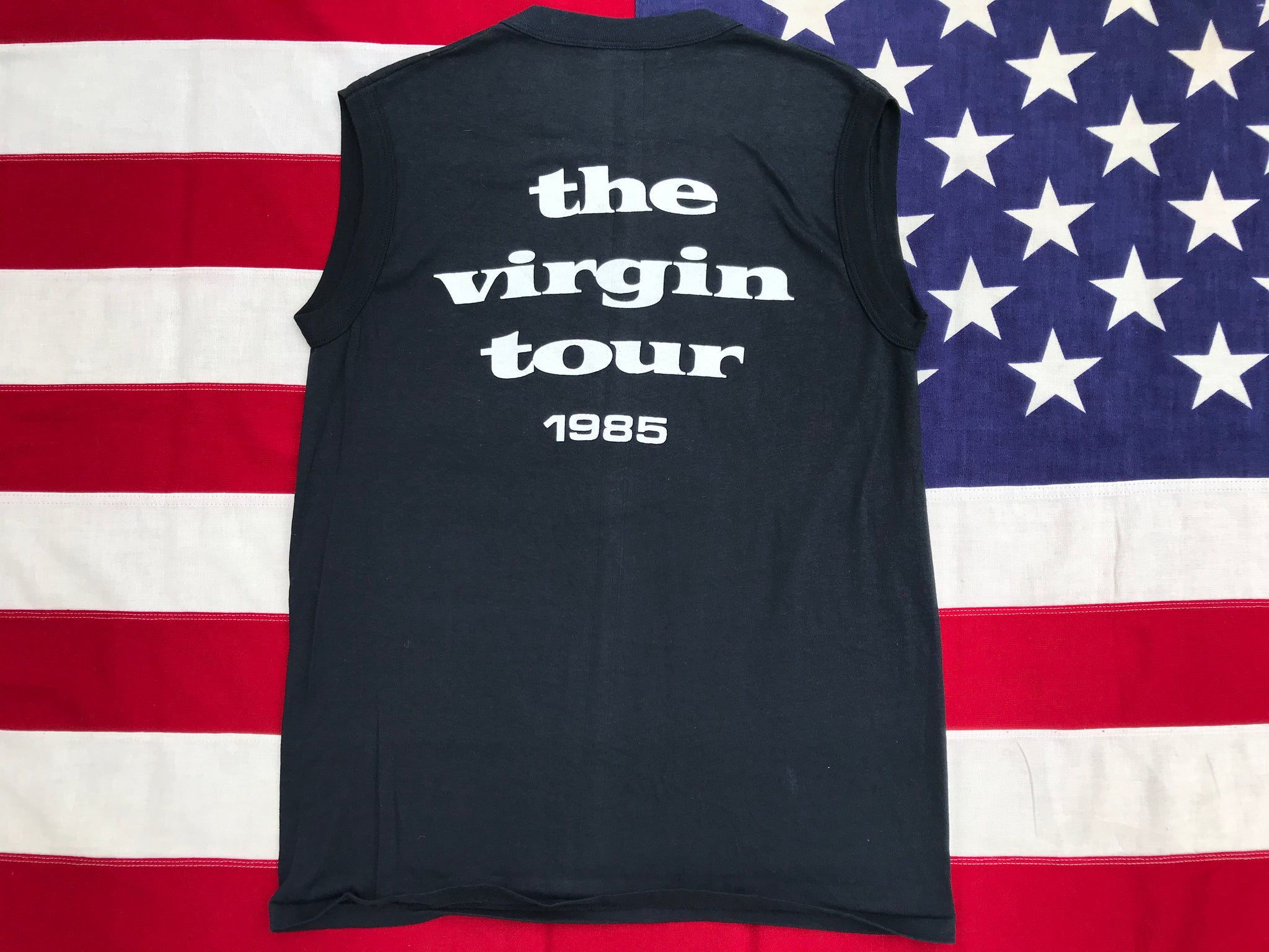 Madonna RARE “ The Virgin Tour 1985 “ Original Vintage Rock Sleeveless T-Shirt by Winterland Prod. San Francisco CA