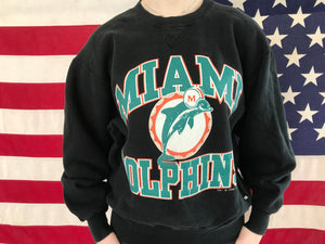 Miami Dolphins NFL 90’s Vintage Crew Sporting Sweat by Russell Athletic®️ Made in USA