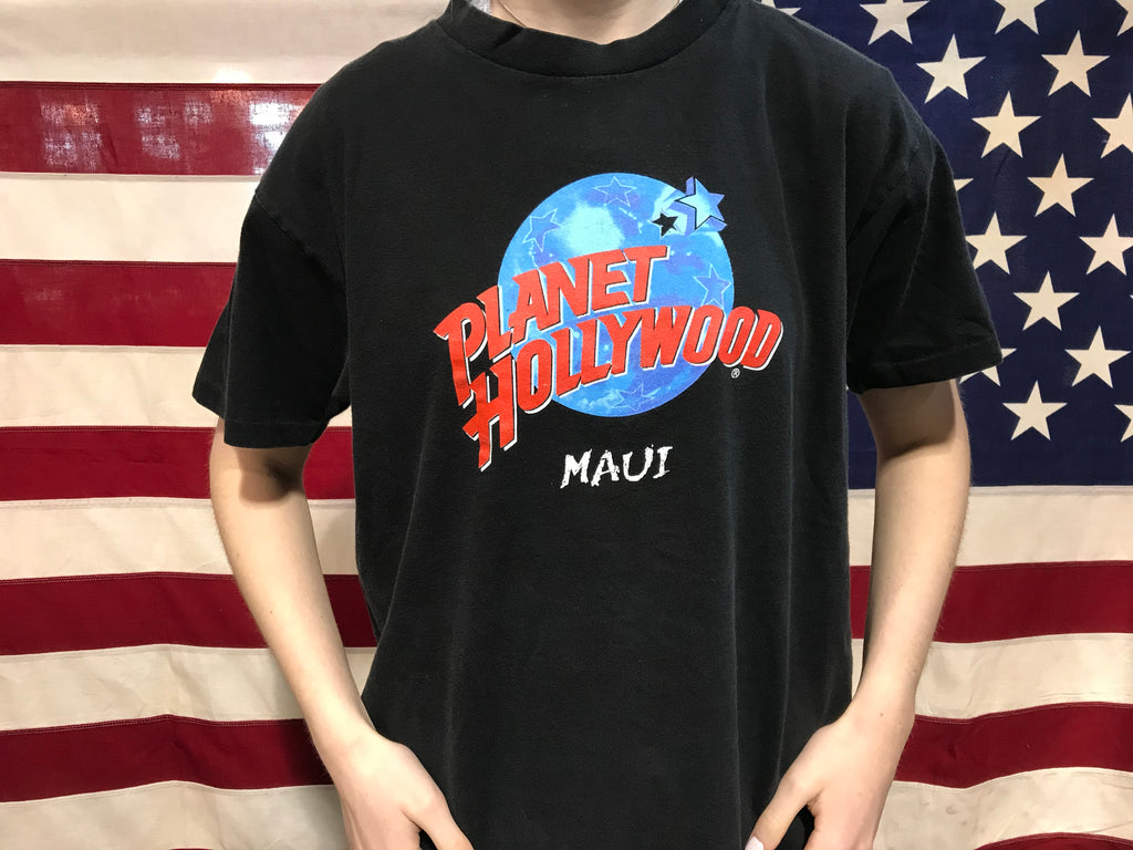 Planet Hollywood “ Maui  “  90’s Vintage Crew T-Shirt Made In USA