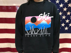 Ski Terry Peak 1990 Vintage Sport Crew Sweat Brian Head USA by Russell Athletic