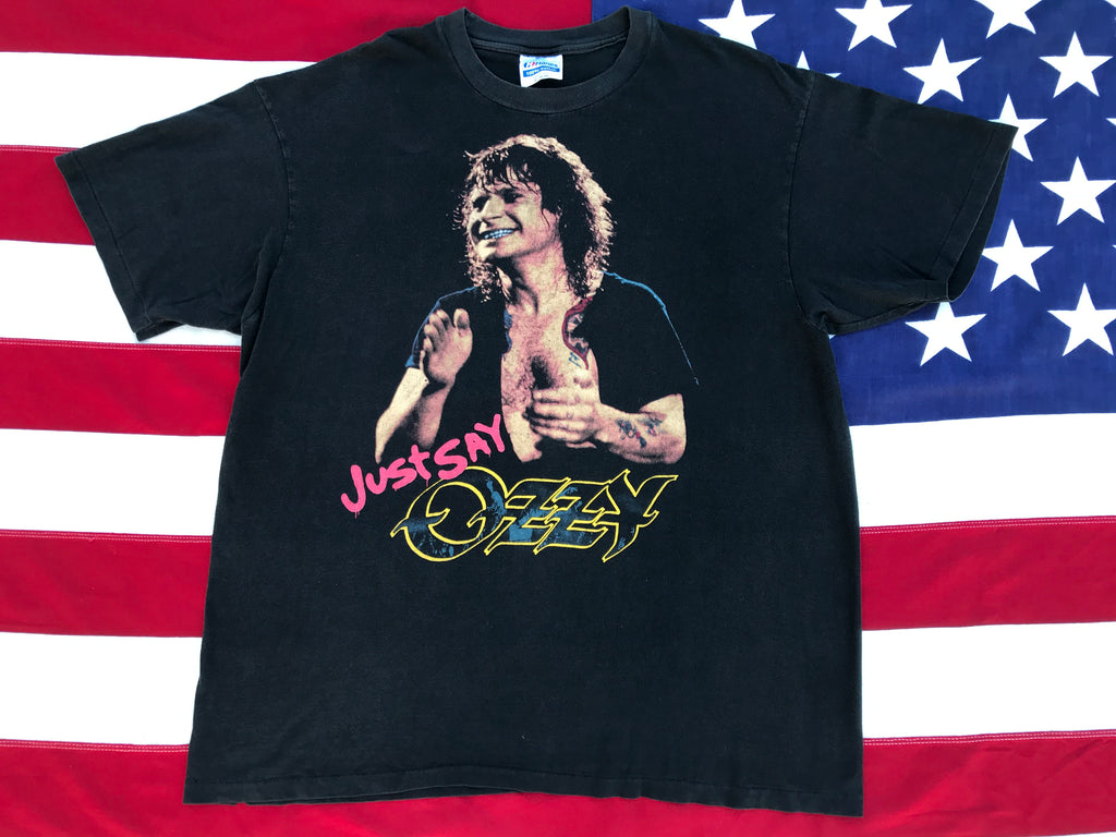 OZZY Osborne Just Say Ozzy 90’s  Original Vintage Rock T-Shirt by Hanes Made in USA