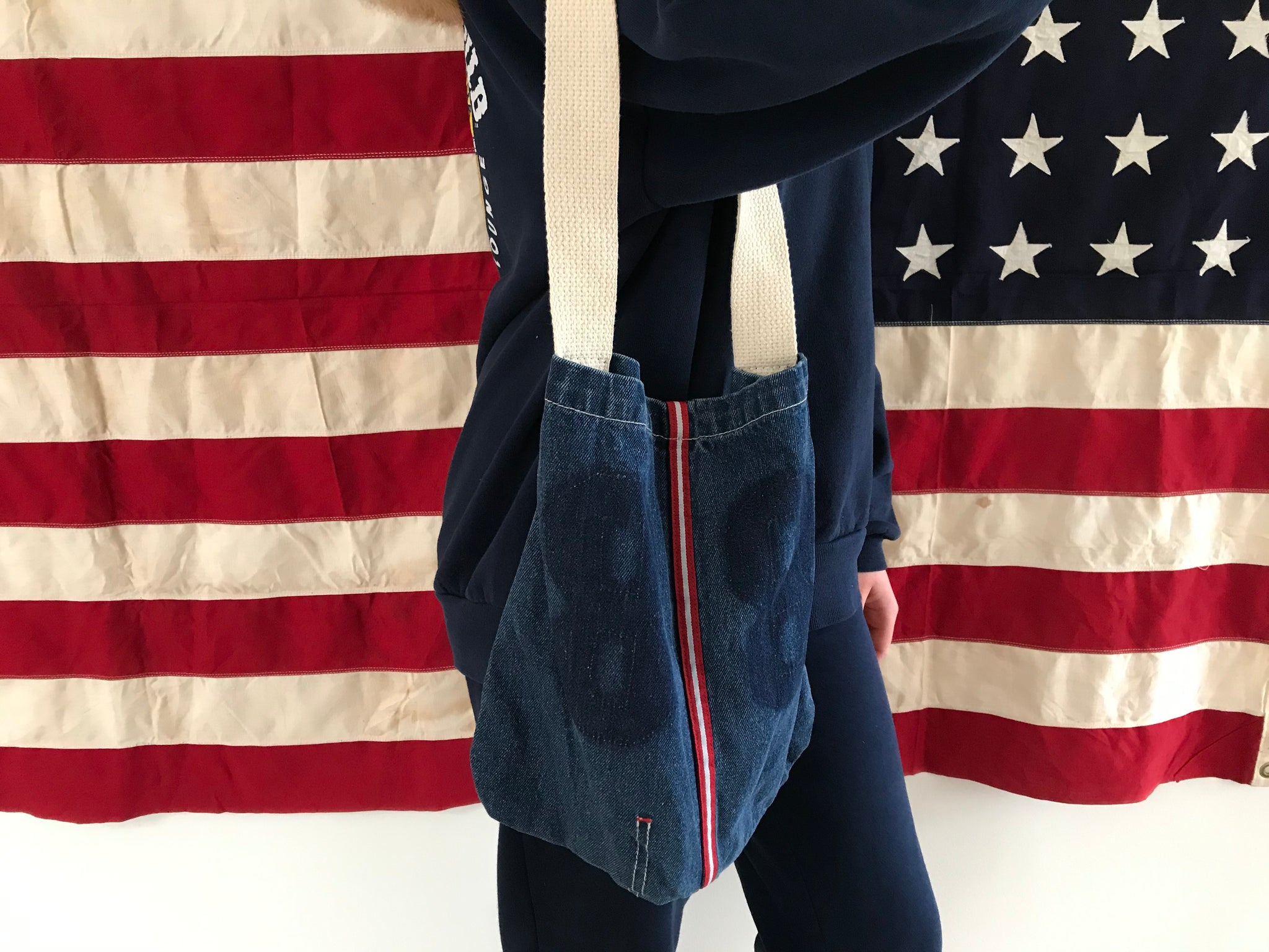 Denim Tote Bag Recycled Denim Vintage 80’s Made in USA