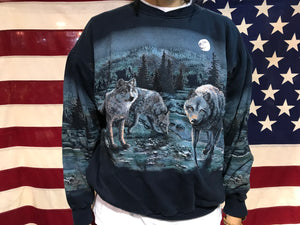 Wolves Animal Print 90’s Vintage Sweat by ©️Art Unlimited Sportswear Made in USA