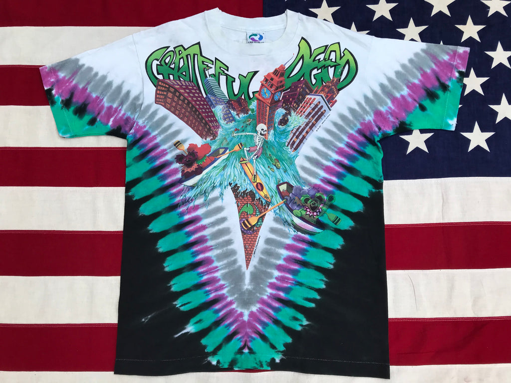 Grateful Dead  “ Wake Of The Flood - Tour 1992 “ Original Vintage Rock Tie Dye T-Shirt by Liquid Blue Made in USA