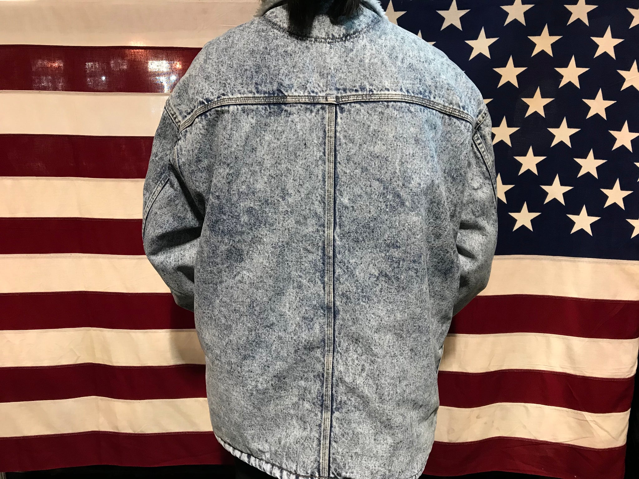 Levis Denim Mens Vintage 80’s Acid Wash Sherpa Jacket Made in USA