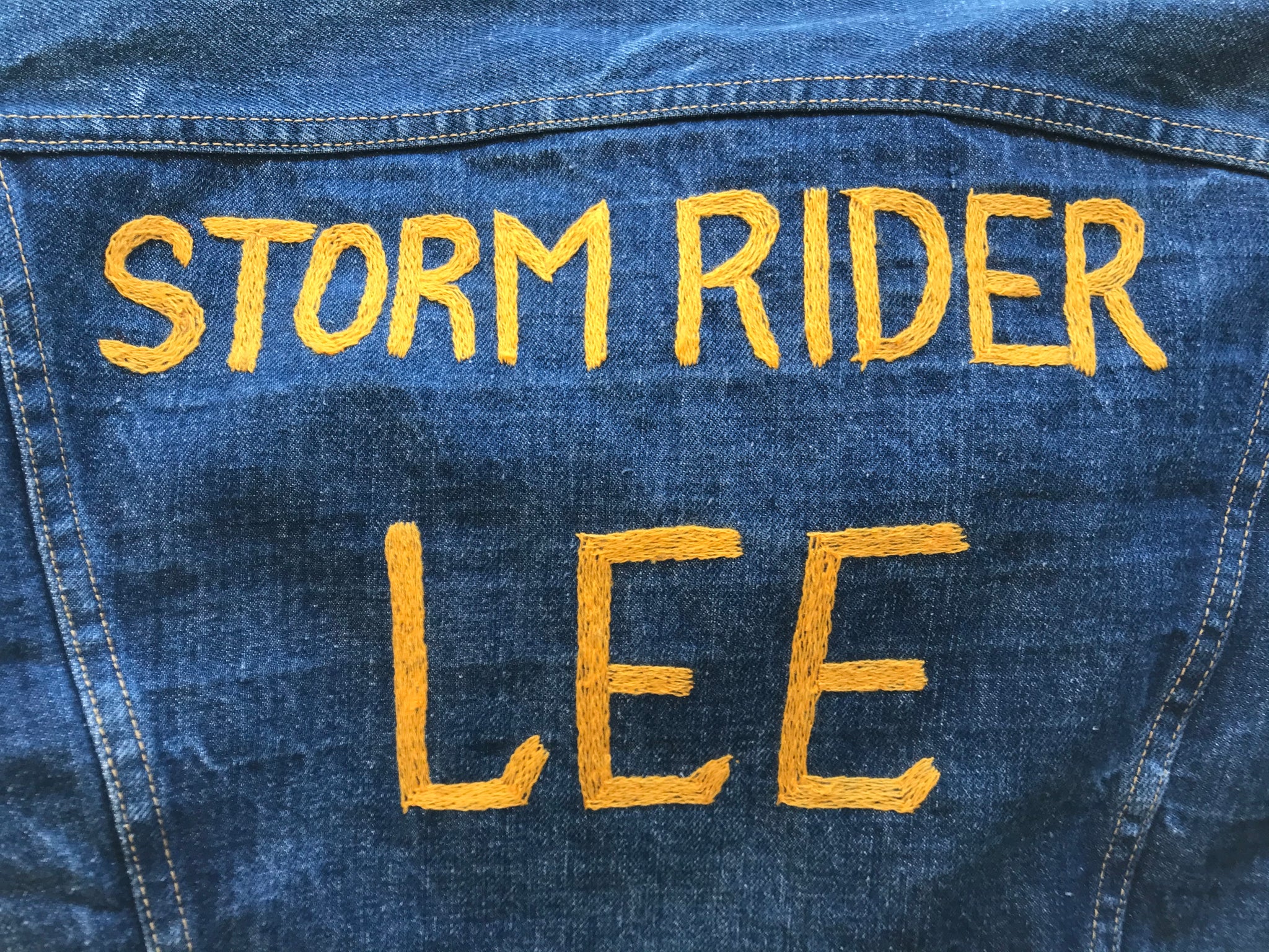 Rare Original Lee Storm Rider 's Vintage Denim Blanket Lined
