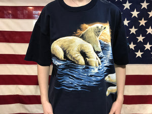 Animal Print 90’s Vintage T-shirt “ Polar Bears “ by Wild Wear™️ Made in USA