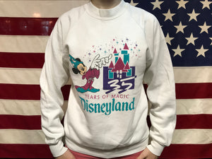 Mickey Mouse 35 Years of Magic Disneyland®️ 80’s Vintage Crew Sweat Raglan Sleeve Made in USA by ©️DISNEY