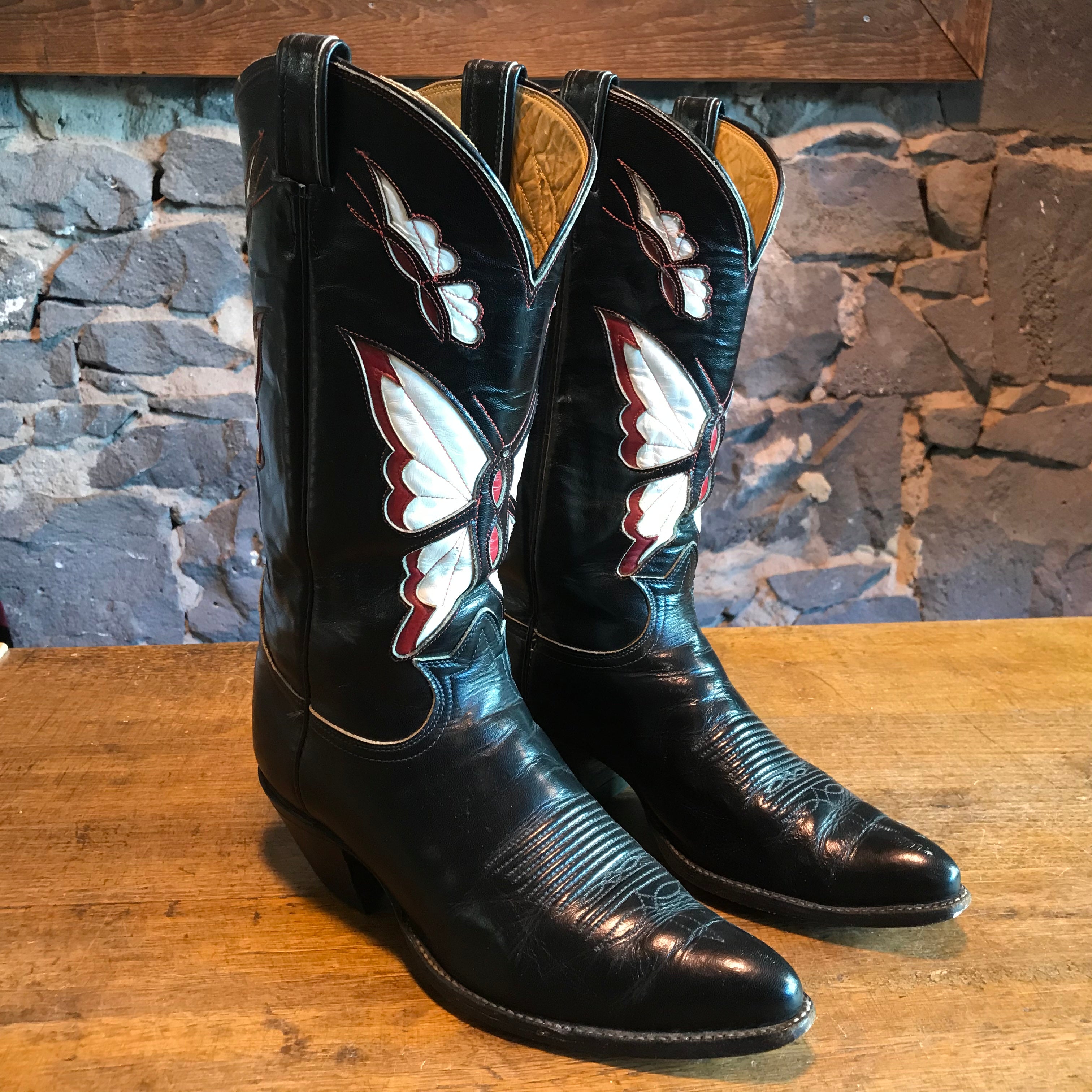 Vintage nocona bottes de cowboy noires taille 10 d Vintage nocona bottes de cowboy noires taille 10 d