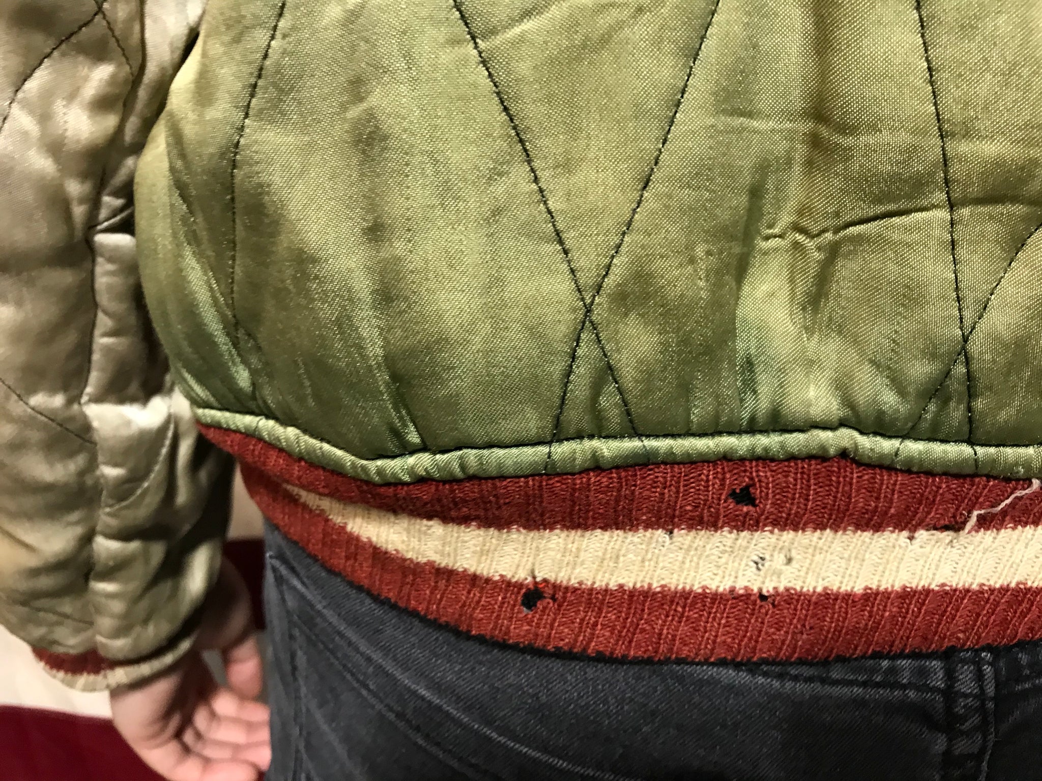 Japenese Vintage Rare 1940’s Embroidered Souvenir Sukajan Reversible Satin Bomber Jacket