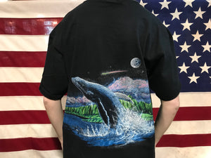 Animal Print 90’s Vintage T-shirt “ Whale “ Design by ©️SanSegal Sportswear Made in USA